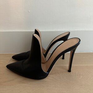 Gianvito Rossi Black Leather Mules stilettos - Size 38 (8)